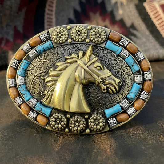 Golden Mustang Buckle